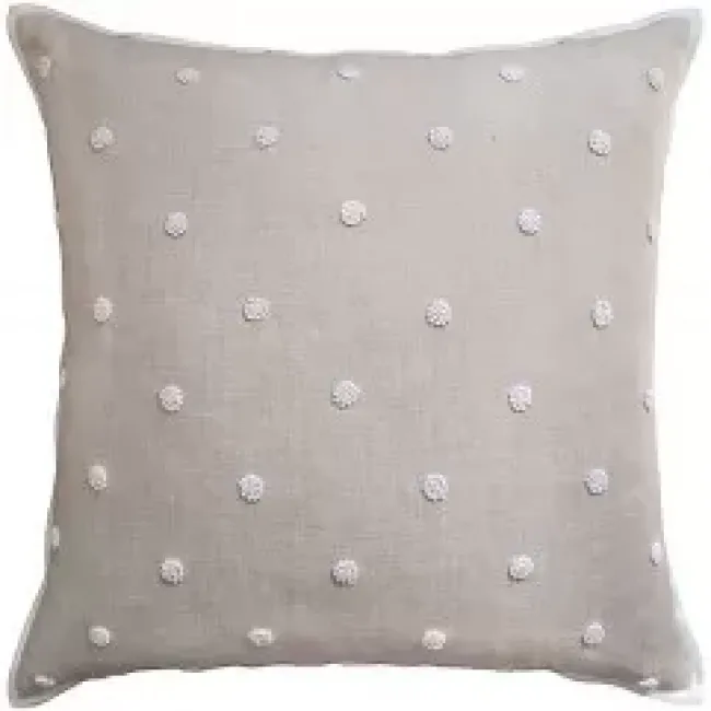 French Knot Embroidery Flax Pillow