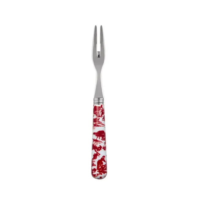Toile De Jouy Red Cocktail Fork 5.75"