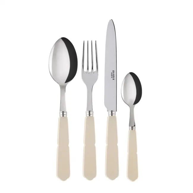 Gustave Pearl 4-Pc Setting (Dinner Knife, Dinner Fork, Soup Spoon, Teaspoon)
