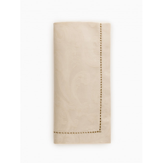 Acanthus Parchment Cotton Damask Linens