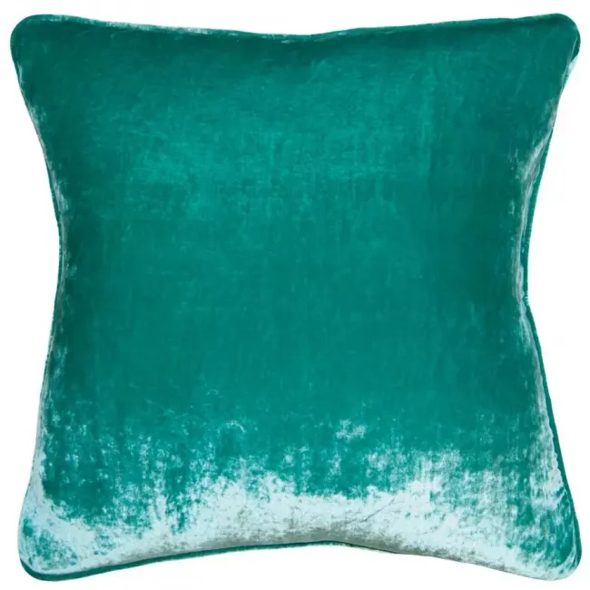 Aqua Velvet Trim 24 x 24 in Pillow