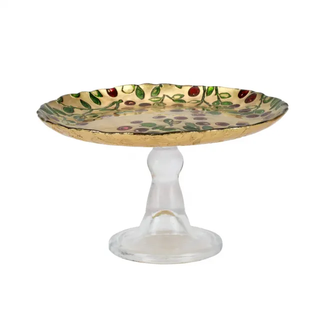 Cranberry Glass Small Cake Stand 8.5"D, 5"H