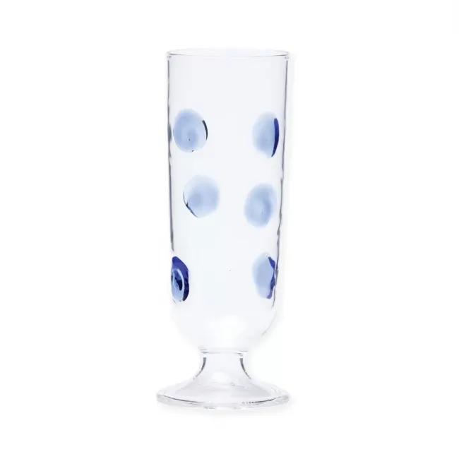 Drop Blue Champagne Glass 6.5"H, 8 oz