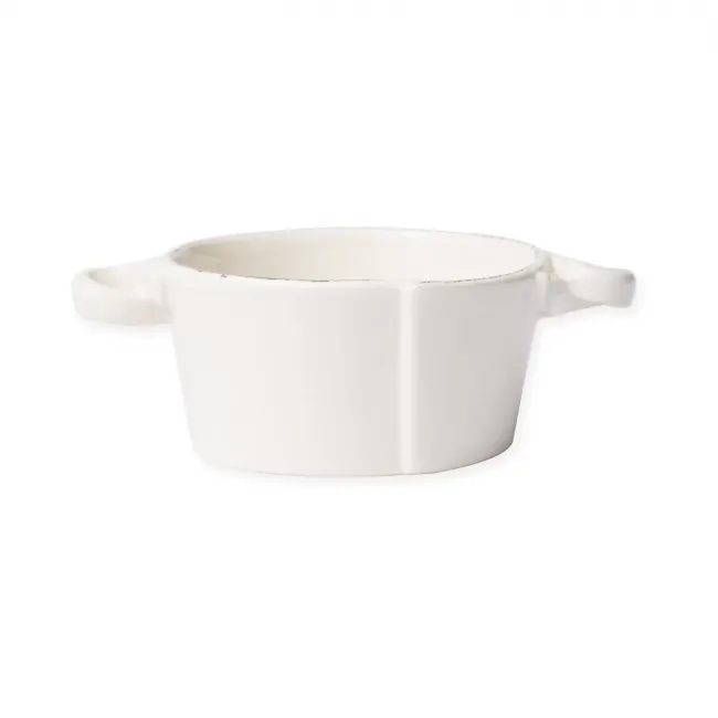 Lastra Linen Small Handled Bowl 5"D, 2.5"H