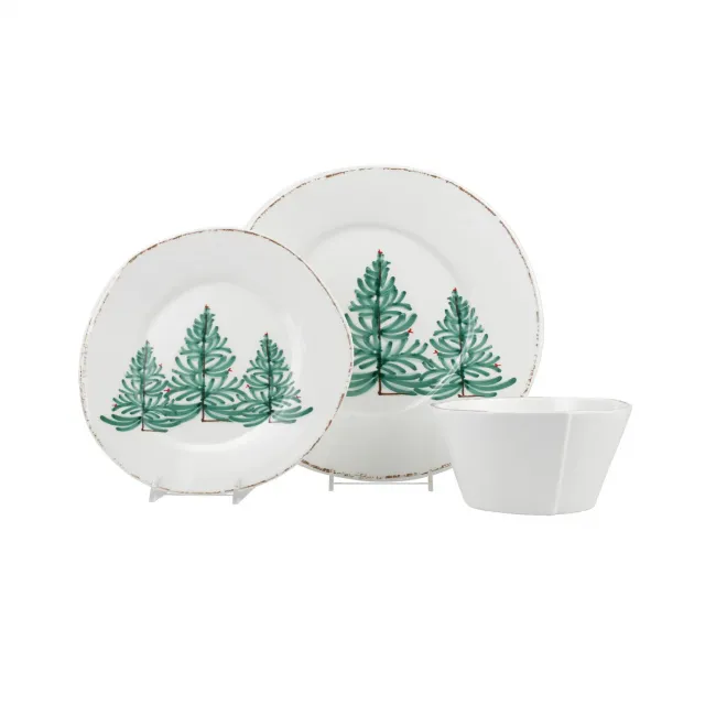Melamine Lastra Holiday Three-Piece Place Setting 6"-11"D, 3"H