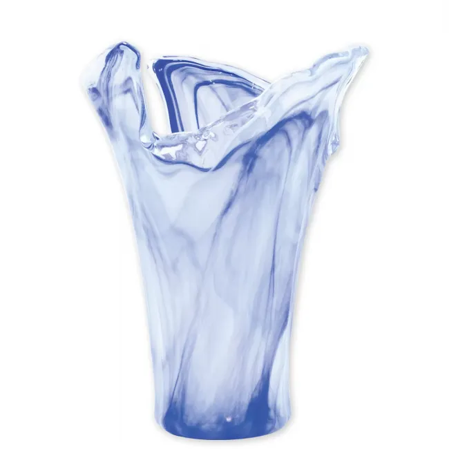 Onda Glass Cobalt Large Vase 9.5"D, 13"H