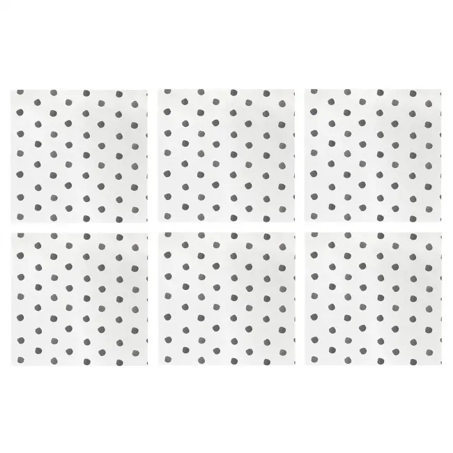 Papersoft Napkins Dot Gray Cocktail Napkins (Pack of 20) - Set of 6 5"Sq (Folded) 10"Sq (Flat)