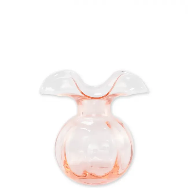 Hibiscus Glass Pink Bud Vase 5"D, 5.5"H