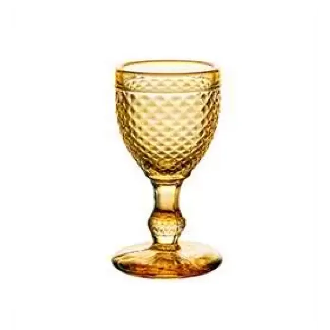 Bicos Set Of Four Water Goblets Amber 6.6 H x 3.4 W in, 9.4 oz