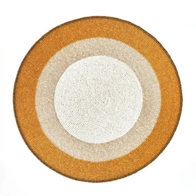 Graphic Sparkle Gold/White 15" Round Placemat