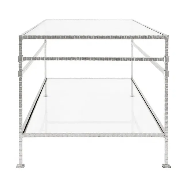 Bamboo Stick Bunching Table With Glass