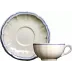 Filet Blue Breakfast Cups & Saucers 13 Oz, 7" Dia, Set of 2