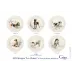Sologne Dessert Plates Assorted Dogs 9 1/4" Dia, Set of 6