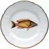 Antique Fish Gold/Lavender Dinner Plate 9.5 in Rd