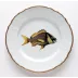 Antique Fish Gold/Blue Stripes Dinner Plate 9.5 in Rd
