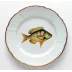 Antique Fish Gold/Aqua Highlights Dinner Plate 9.5 in Rd