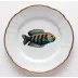 Antique Fish Aqua/Brown Stripes Dinner Plate 9.5 in Rd