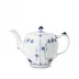 Blue Fluted Plain Tea Pot 1Qt