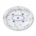Blue Fluted Plain Oval Platter Large 14.25"
