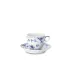 Blue Fluted Half Lace Coffee Cup & Saucer 5.75 oz