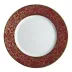 Salamanque Gold Red Salad Cake Plate Round 7.7 in.