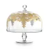 Vetro Gold Cake Stand with Dome 11.5 in h x 11 in rd.