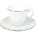 Colbert White Platinum Filet Coffee Cup (Special Order)