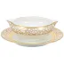 Tolede Gold White Sauce Boat Round 7.5 in.