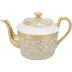 Tolede Gold White Tea Pot Round 3.8 in.