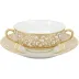 Tolede Gold White Cream Soup Cup Round 4.5 in.