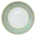 Tresor Turquoise Rim Soup Plate motive n°3 Round 8.7 in.