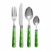 Wave Leaf & Apple Green Cutlery 16‑Piece Set