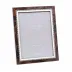 Marquetry Brown Wood Veneer & Mother of Pearl Picture Frame 5 x 7 in