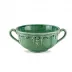 Renaissance Italian Green Two-Handled Soup Bowl