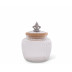 Fleur De Lis Glass Canister Medium