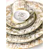 Tweed White & Gold Round Deep Platter