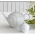 Plisse White Sugar Bowl