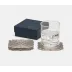 Noelle Square Silver Glass Beads Coasters, Boxed Set of 4