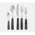 Colson Polished Silver/Black 5-Piece Set: Knife Dinner Fork Salad Fork Soup Spoon Teaspoon St