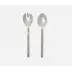 Harrison Silver Faux Bois 2-Pc Serving Set (Serving Spoon, Serving Fork)
