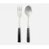 Colson Polished Silver/Black 2-Piece Serving Set Serving Spoon Serving Fork Stainless Steel/Acr