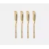 Liliana Polished Gold Cheese Spreaders Set/4