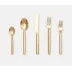 Roland Polished Gold 5-Pc Setting (Knife, Dinner Fork, Salad Fork, Soup Spoon, Tea Spoon)