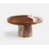 Austin Brown Swirled Cake Stand Resin/Natural Teak Large