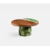 Austin Green Swirled, Cake Stand, Resin/Natural Teak, Small