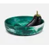 Hugo Dark Green Swirled Serving Bowl Resin Large