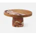 Austin Amber Swirled, Cake Stand, Resin/Natural Teak, Large