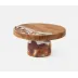 Austin Amber Swirled, Cake Stand, Resin/Natural Teak, Small
