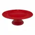 Snowflakes Red Cake Stand 13"