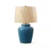 Aksel Cruise Teal Lamp with Shade 17-inch Papyrus with Gold